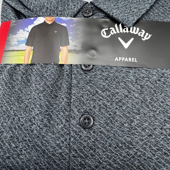 Callaway Moisture Wicking Performance Golf Polo Shirt Mens XL Gray Preppy Active - Picture 5 of 9